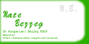 mate bezzeg business card